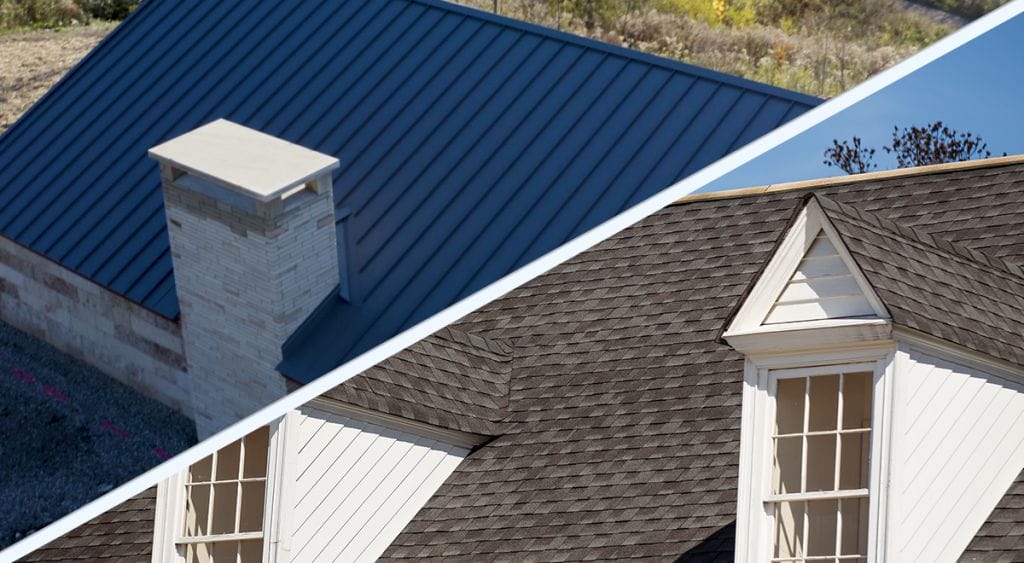 metal and shingle roofs